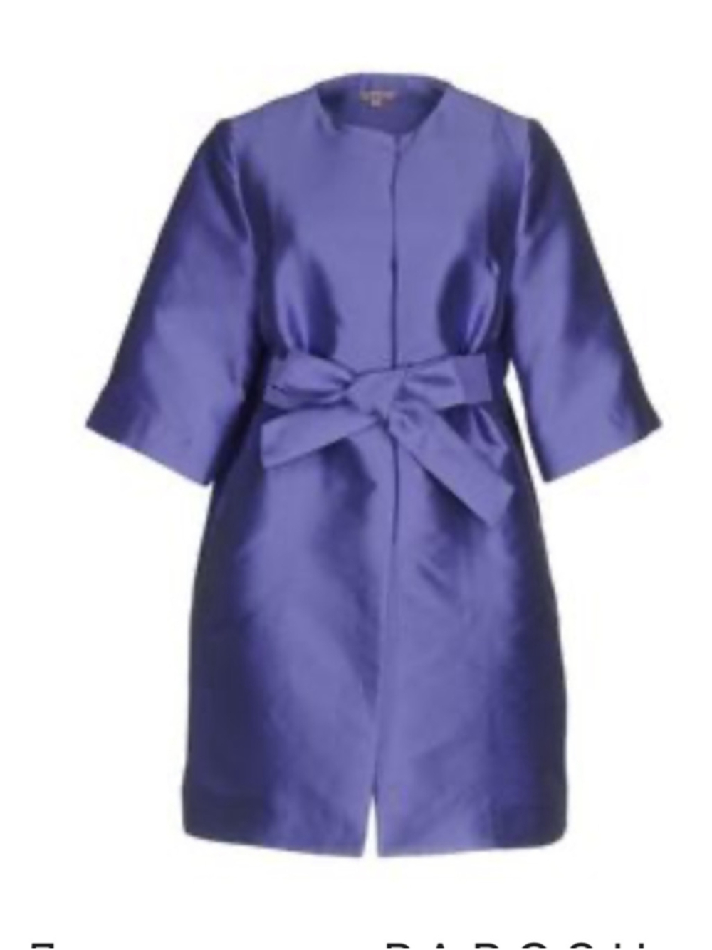 P.A.R.O.S.H. Italian Silk Blend Belted Trench Coat Periwinkle Size S 3/4 Sleeves